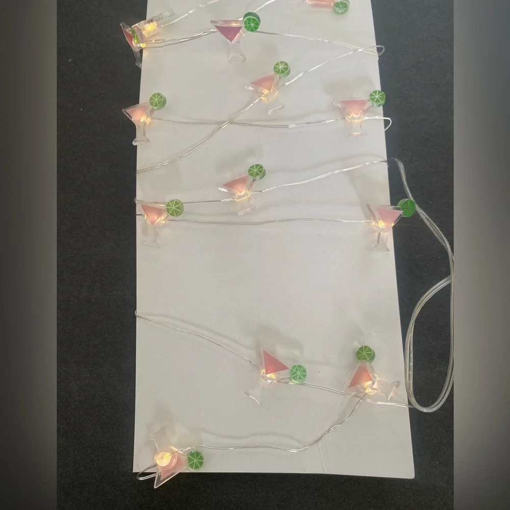 Margarita lime drink mini plastic party string battery operated indoor lights